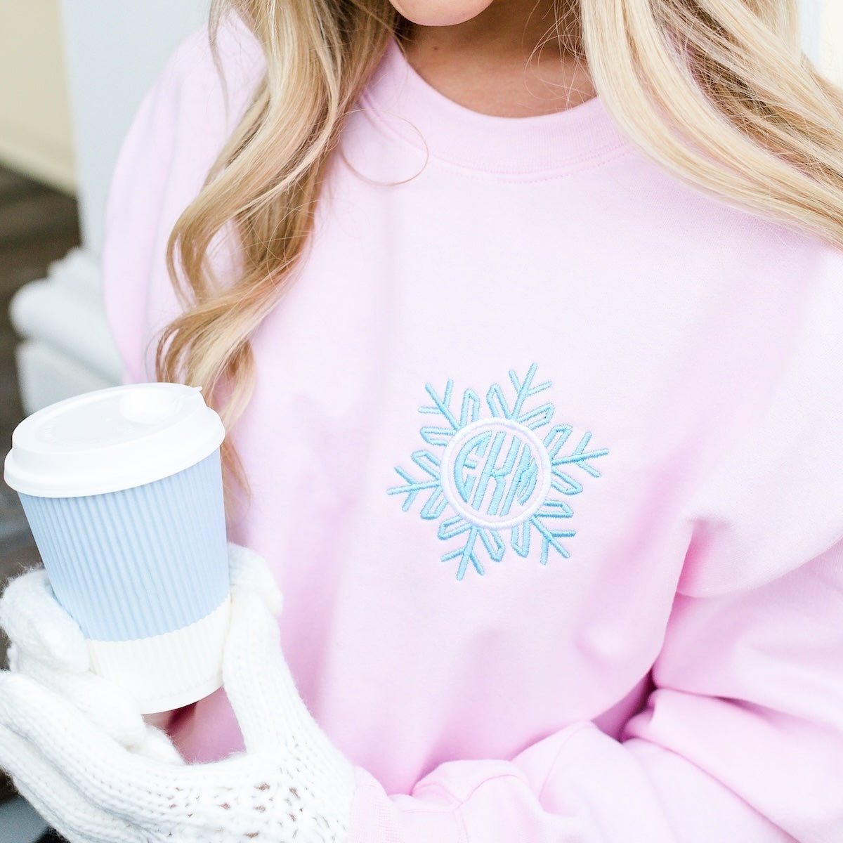 Monogrammed Snowflake Crewneck Sweatshirt - United Monograms