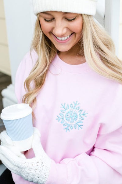 Monogrammed Snowflake Crewneck Sweatshirt - United Monograms