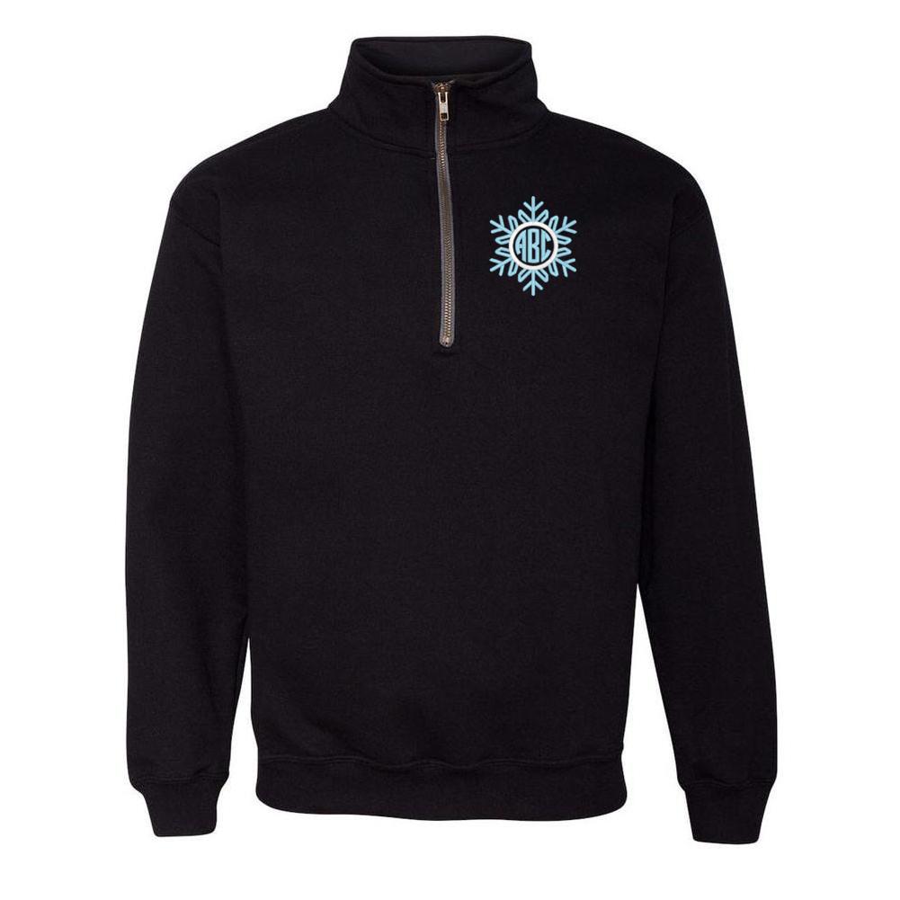 Monogrammed Snowflake Quarter Zip Sweatshirt - United Monograms
