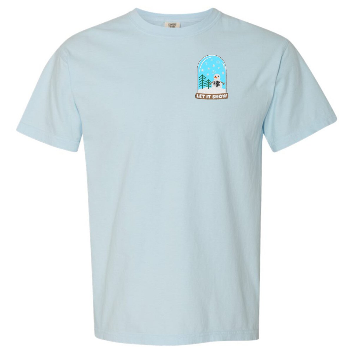 Monogrammed Snowglobe Comfort Colors T-Shirt - United Monograms