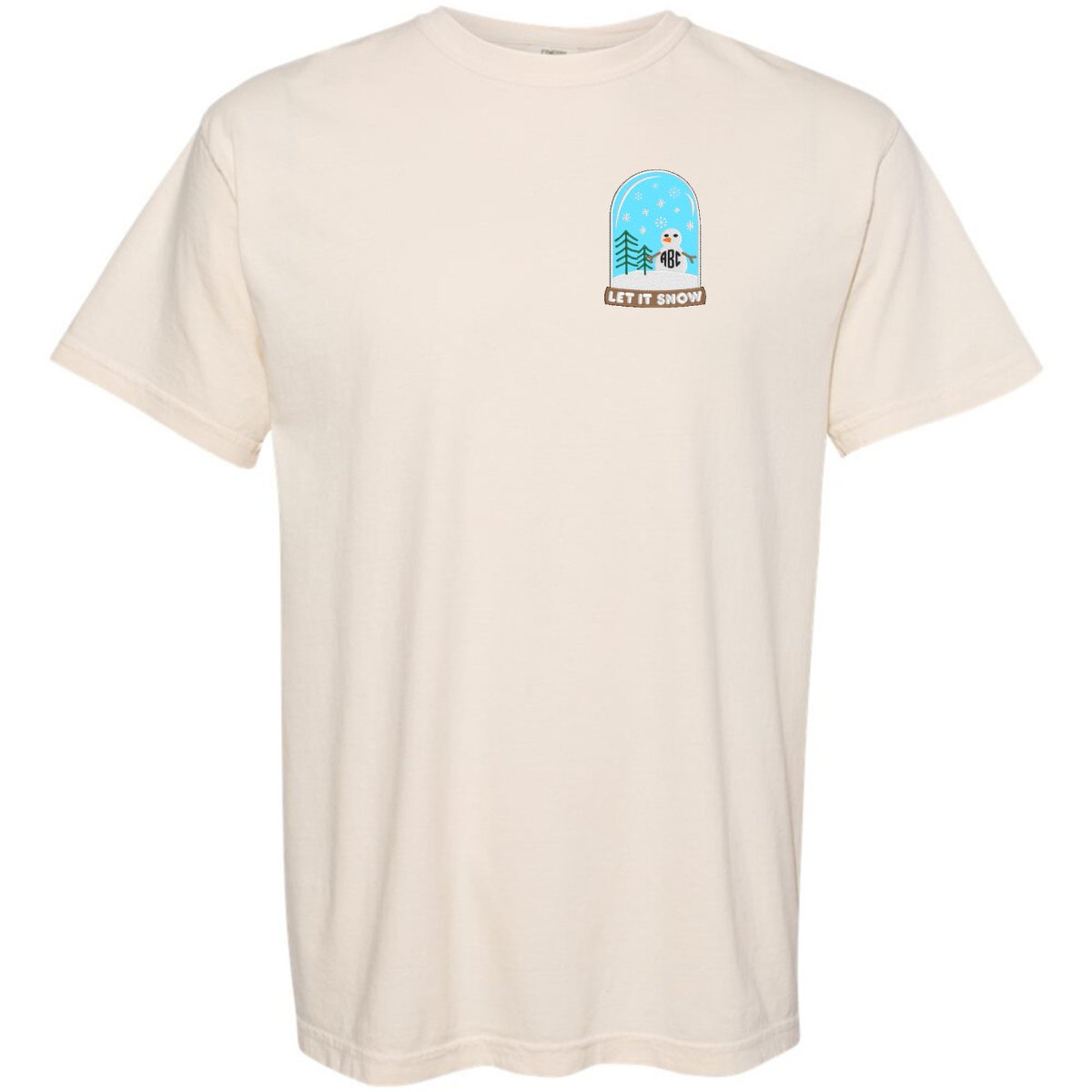 Monogrammed Snowglobe Comfort Colors T-Shirt - United Monograms