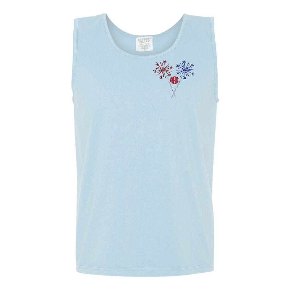 Monogrammed Sparklers Comfort Colors Tank Top - United Monograms