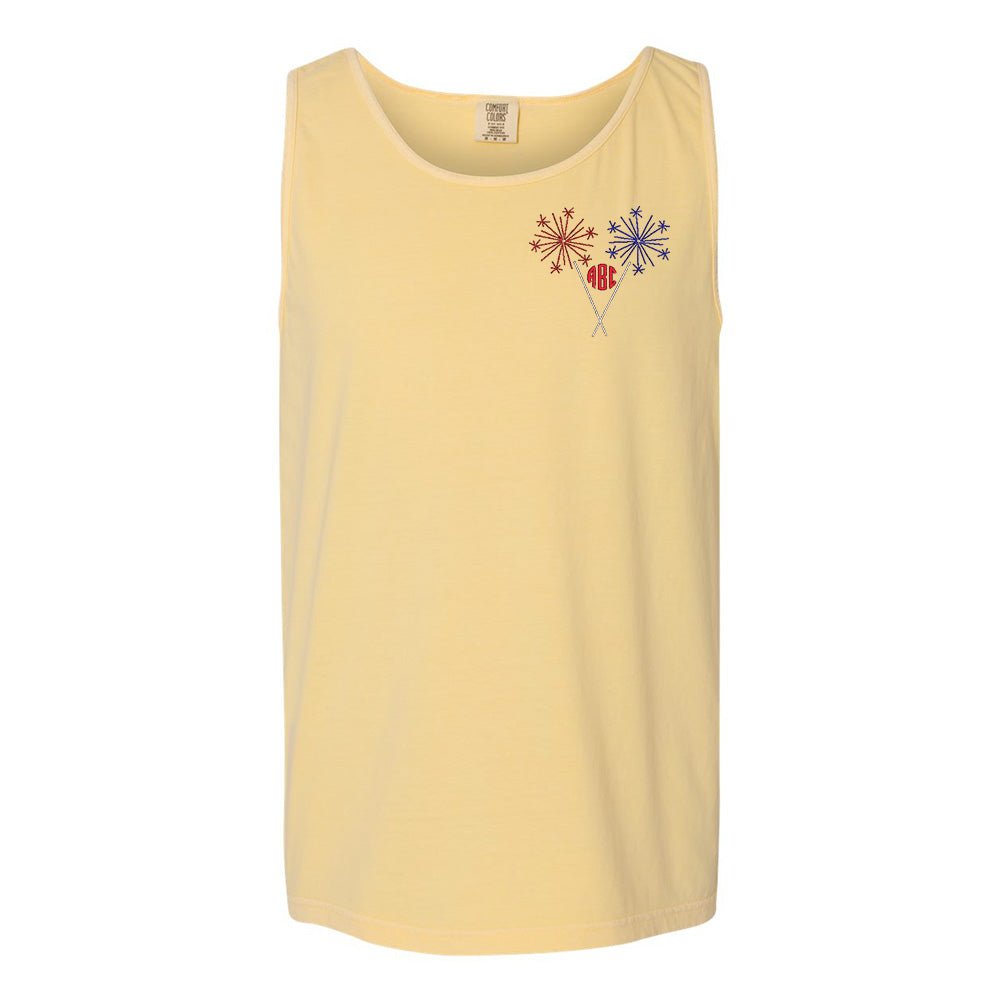 Monogrammed Sparklers Comfort Colors Tank Top - United Monograms