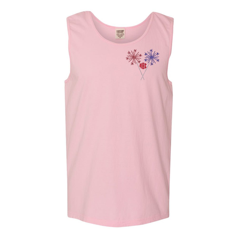 Monogrammed Sparklers Comfort Colors Tank Top - United Monograms