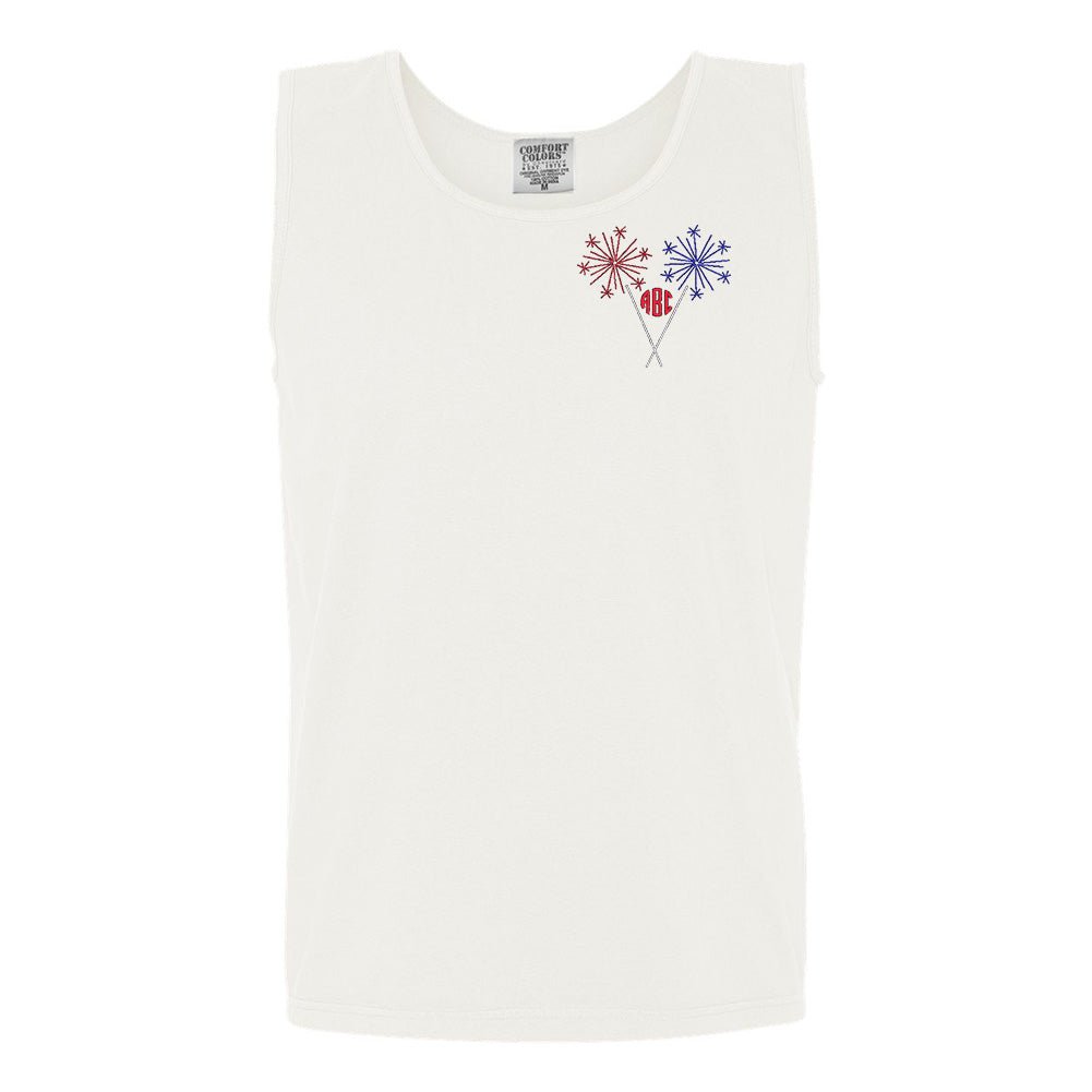 Monogrammed Sparklers Comfort Colors Tank Top - United Monograms