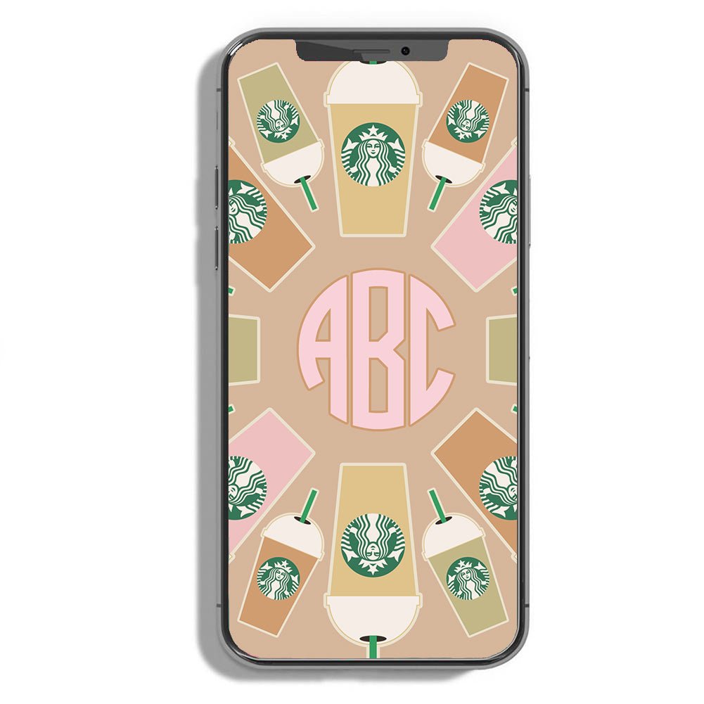 Monogrammed 'Starbies Fall Vibes' Phone Wallpaper - United Monograms