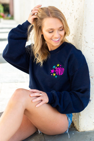 Monogrammed Stars Crewneck Sweatshirt - United Monograms