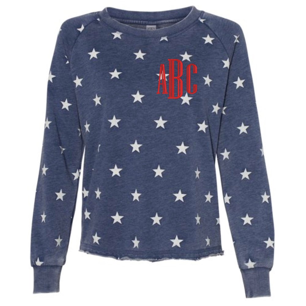 Monogrammed Stars Lazy Day Pullover - United Monograms