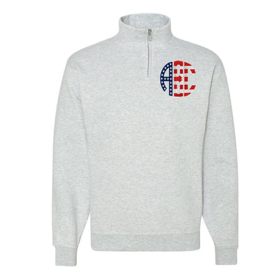 Monogrammed Stars & Stripes Quarter Zip - United Monograms