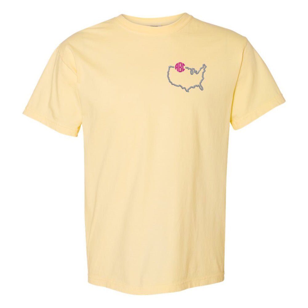 Monogrammed State Pride Comfort Colors T-Shirt - United Monograms