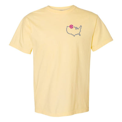 Monogrammed State Pride Comfort Colors T-Shirt - United Monograms