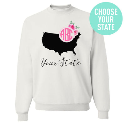 Monogrammed 'State Pride' Crewneck Sweatshirt - United Monograms