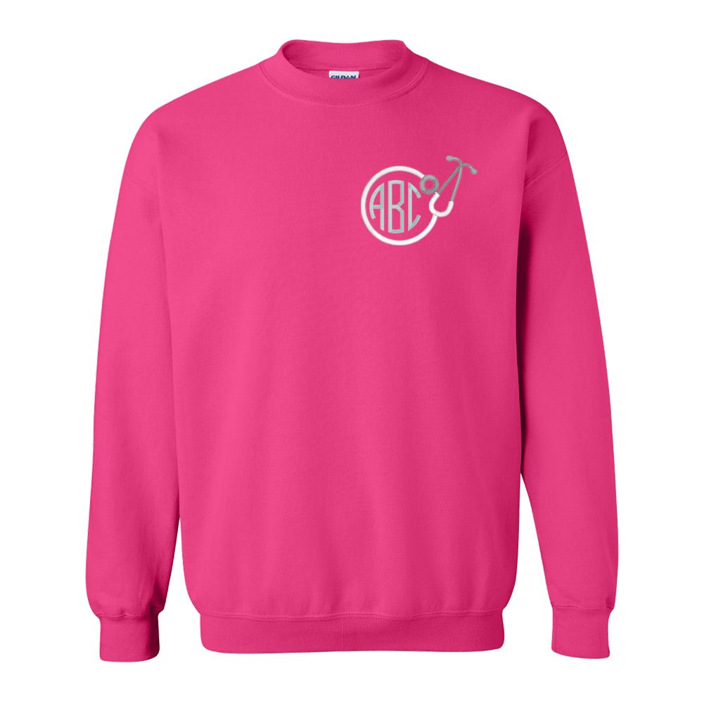 Monogrammed Stethoscope Crewneck Sweatshirt - United Monograms