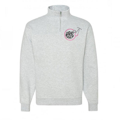 Monogrammed Stethoscope Quarter Zip Sweatshirt - United Monograms