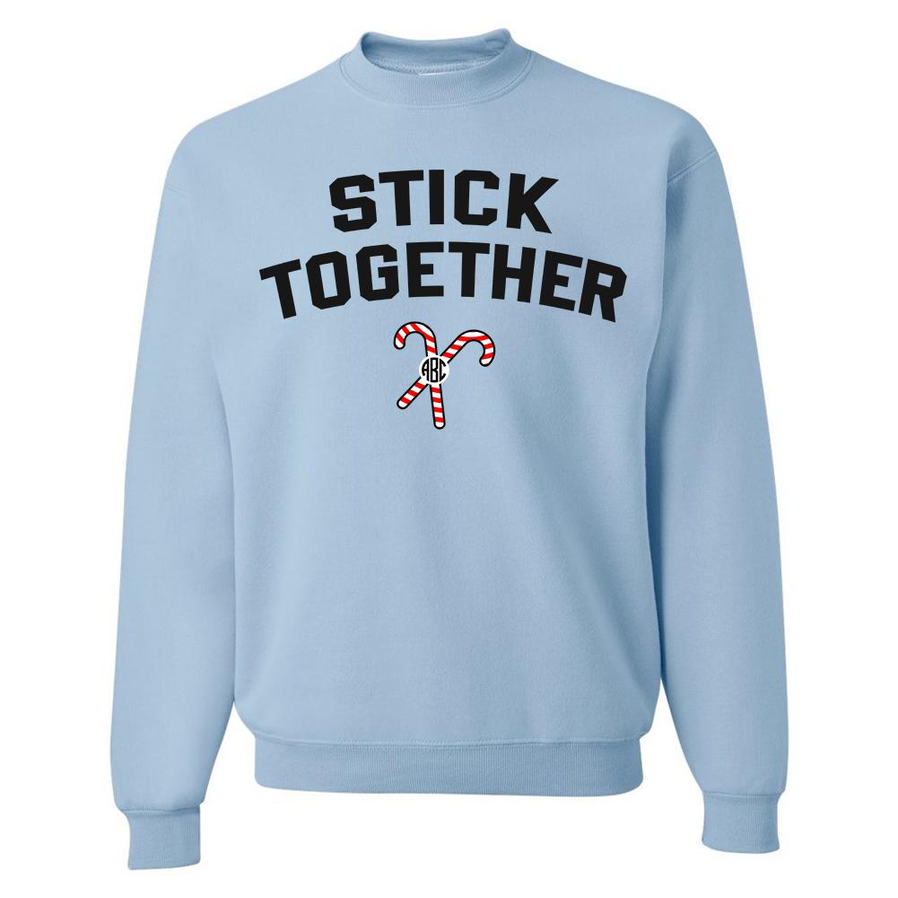 Monogrammed 'Stick Together' Candy Canes Sweatshirt - United Monograms