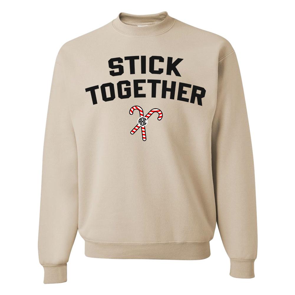 Monogrammed 'Stick Together' Candy Canes Sweatshirt - United Monograms