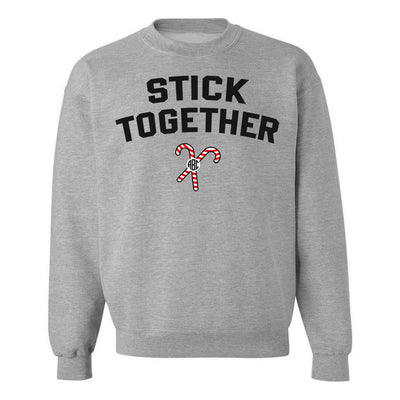 Monogrammed 'Stick Together' Candy Canes Sweatshirt - United Monograms