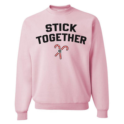 Monogrammed 'Stick Together' Candy Canes Sweatshirt - United Monograms