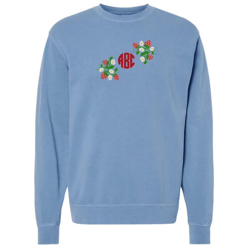 Monogrammed 'Strawberry Fields' Cozy Crew - United Monograms