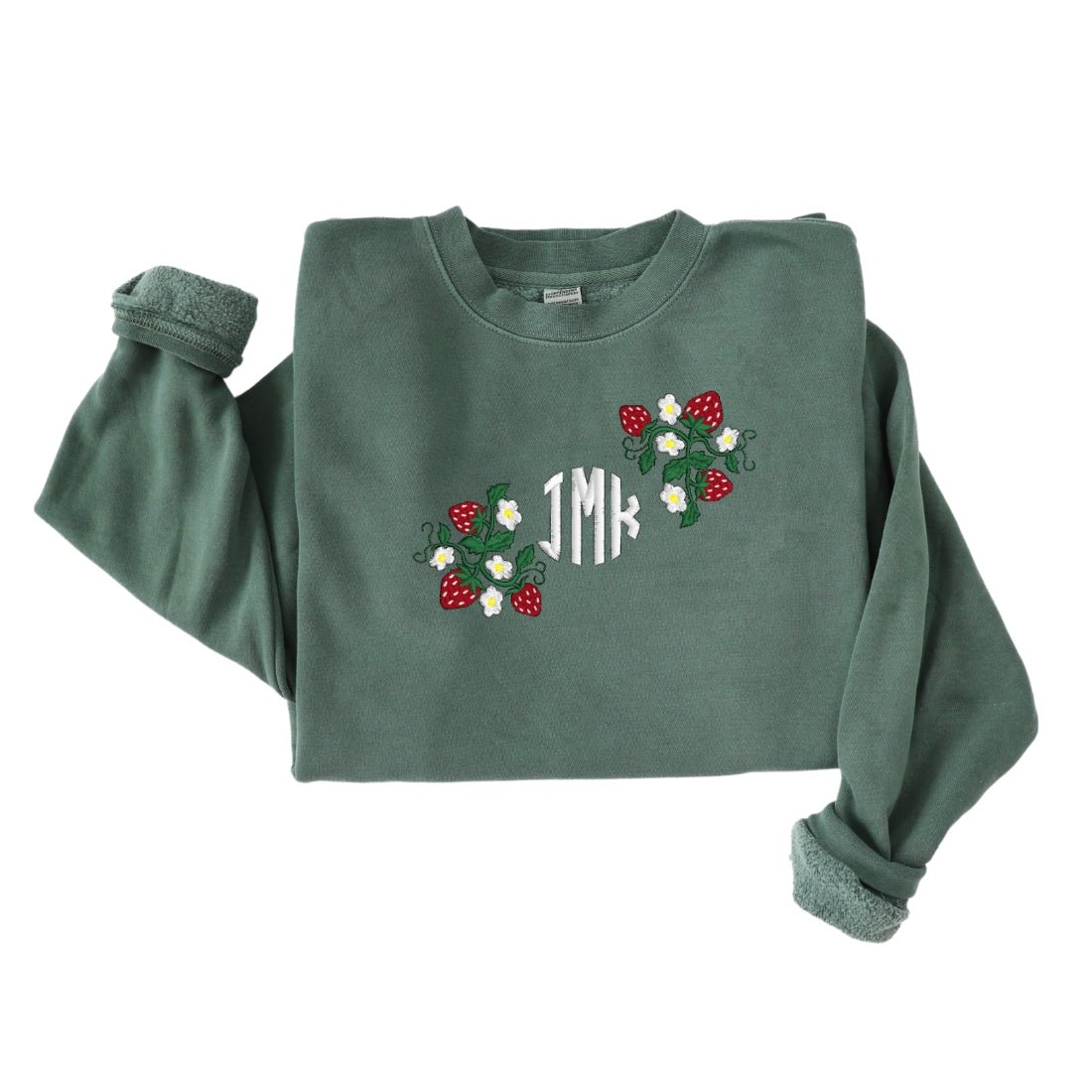 Monogrammed 'Strawberry Fields' Cozy Crew - United Monograms