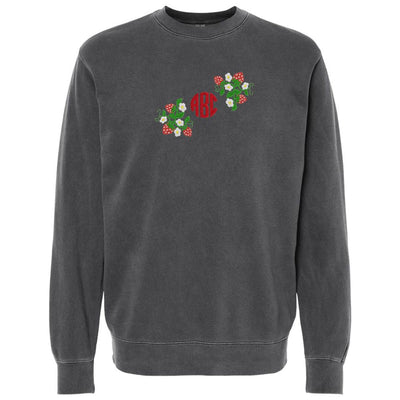 Monogrammed 'Strawberry Fields' Cozy Crew - United Monograms