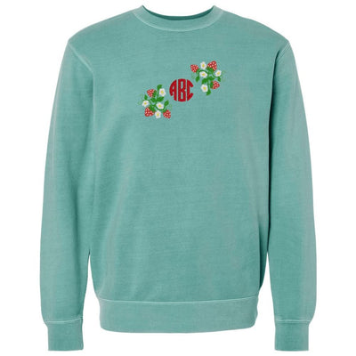 Monogrammed 'Strawberry Fields' Cozy Crew - United Monograms