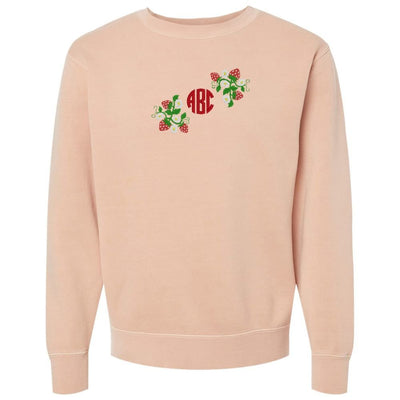 Monogrammed 'Strawberry Fields' Cozy Crew - United Monograms