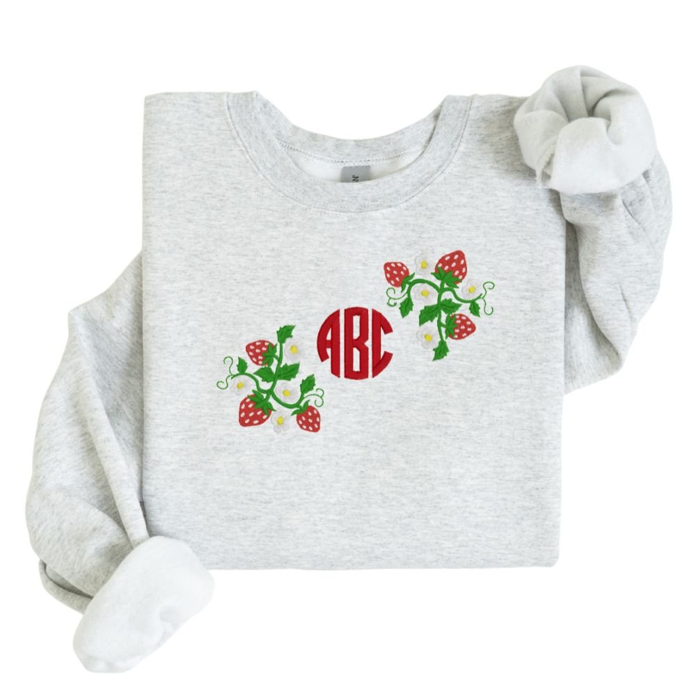 Monogrammed 'Strawberry Fields' Crewneck Sweatshirt - United Monograms