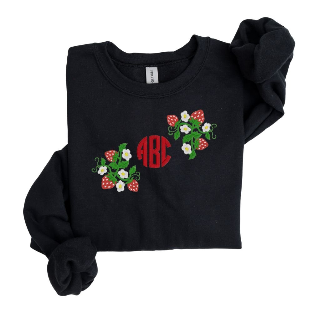 Monogrammed 'Strawberry Fields' Crewneck Sweatshirt - United Monograms