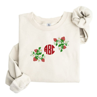 Monogrammed 'Strawberry Fields' Crewneck Sweatshirt - United Monograms