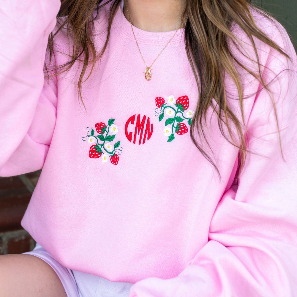 Monogrammed 'Strawberry Fields' Crewneck Sweatshirt - United Monograms