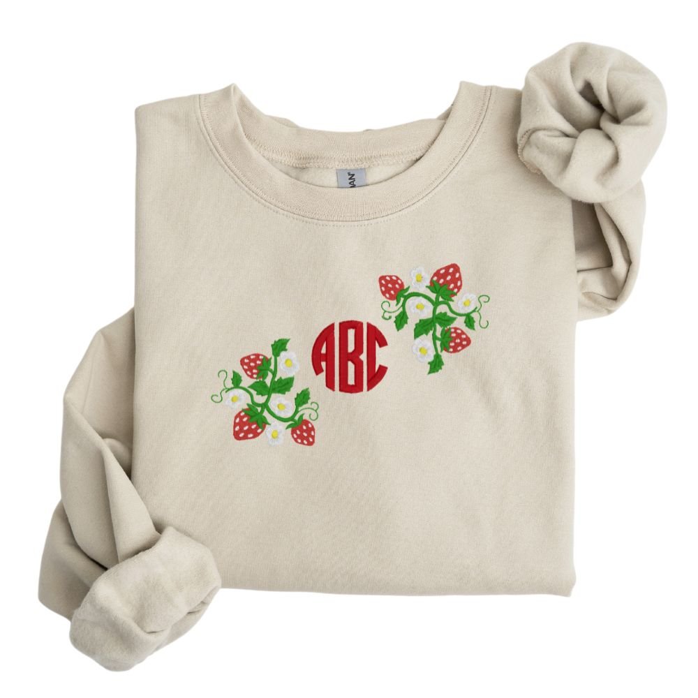 Monogrammed 'Strawberry Fields' Crewneck Sweatshirt - United Monograms