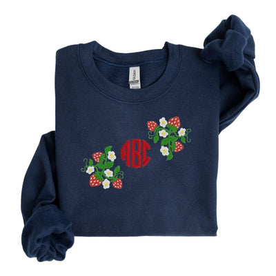 Monogrammed 'Strawberry Fields' Crewneck Sweatshirt - United Monograms