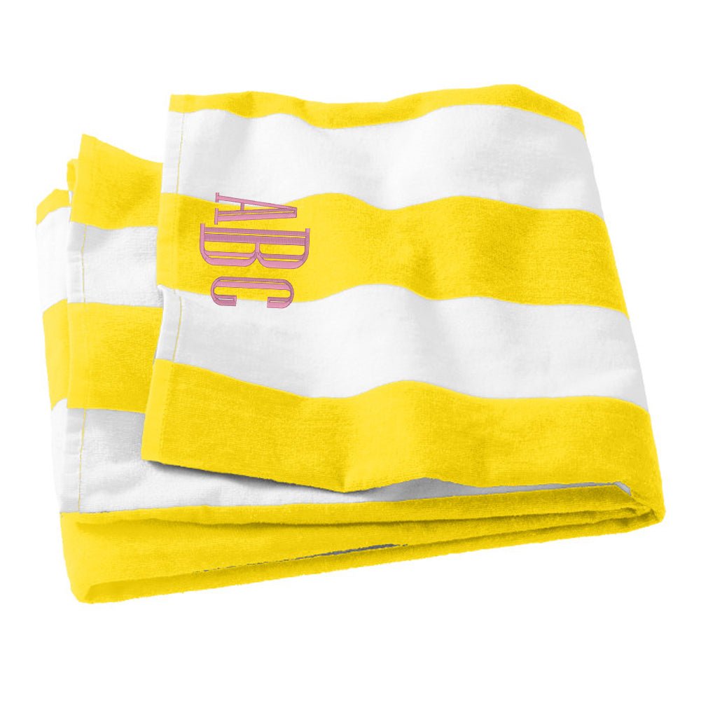 Monogrammed Striped Beach Towel - United Monograms