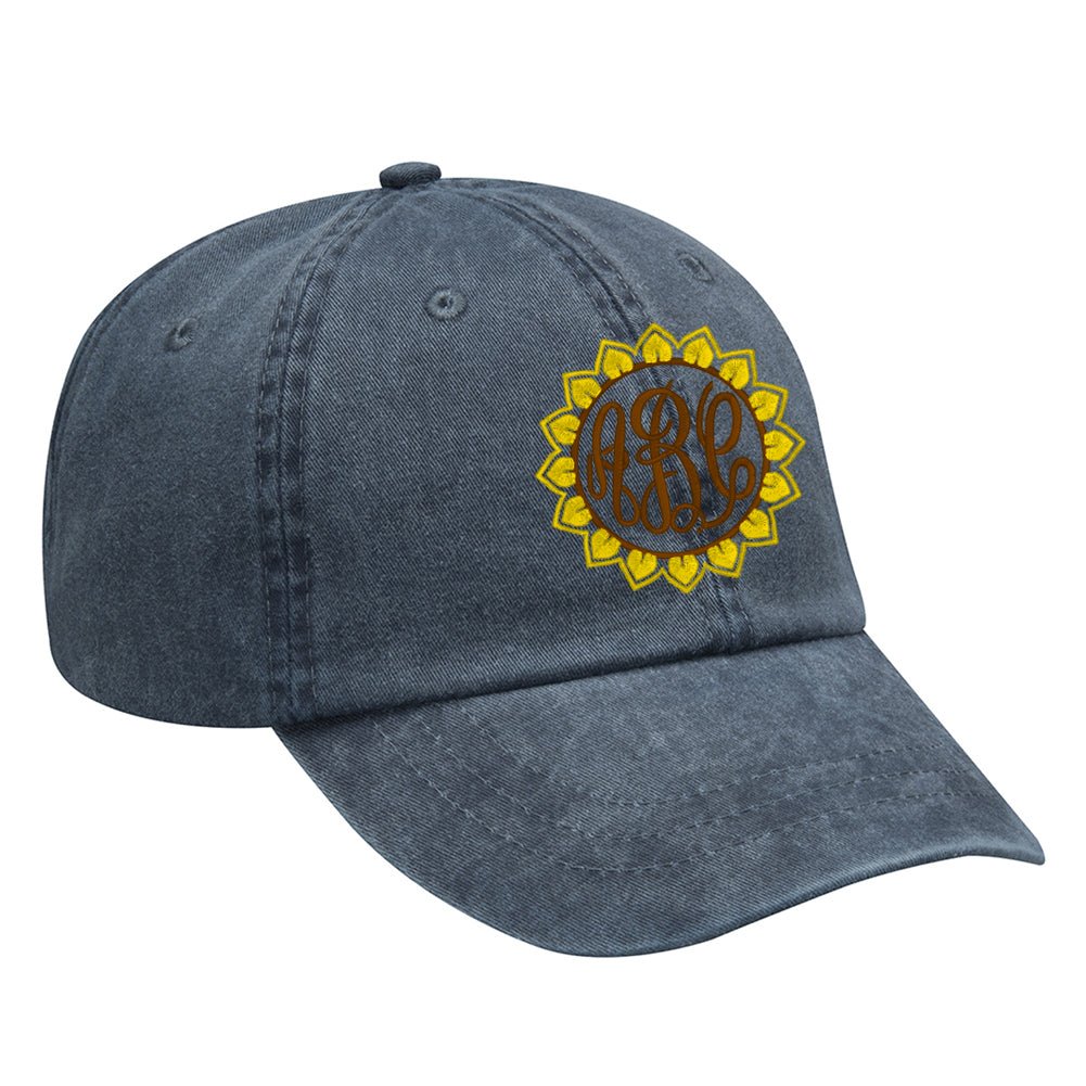 Monogrammed Sunflower Hat - United Monograms