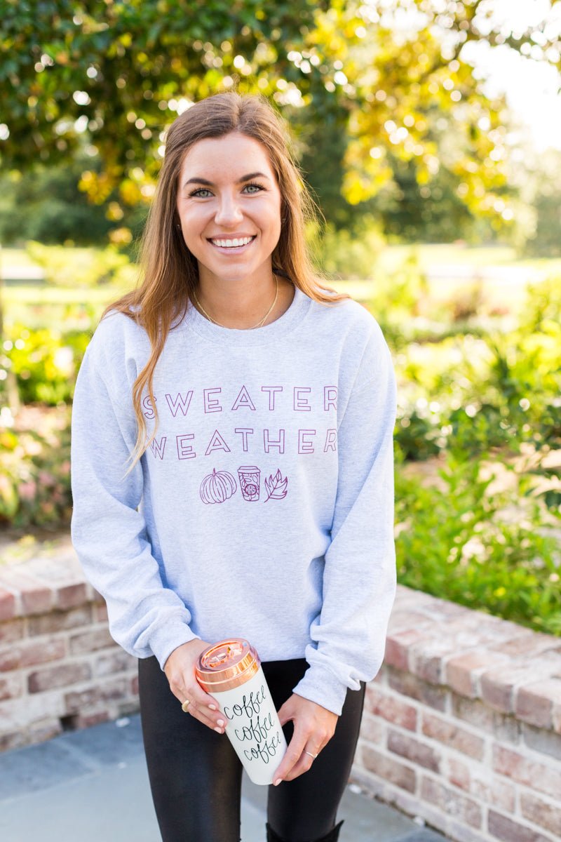 Monogrammed 'Sweater Weather' Crewneck Sweatshirt - United Monograms