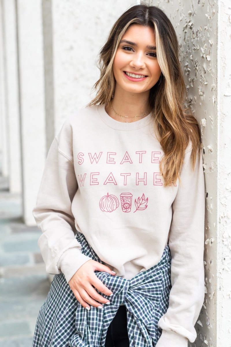 Monogrammed 'Sweater Weather' Crewneck Sweatshirt - United Monograms