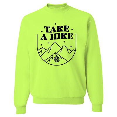 Monogrammed 'Take A Hike' Neon Crewneck Sweatshirt - United Monograms