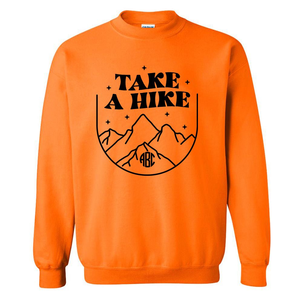 Monogrammed 'Take A Hike' Neon Crewneck Sweatshirt - United Monograms