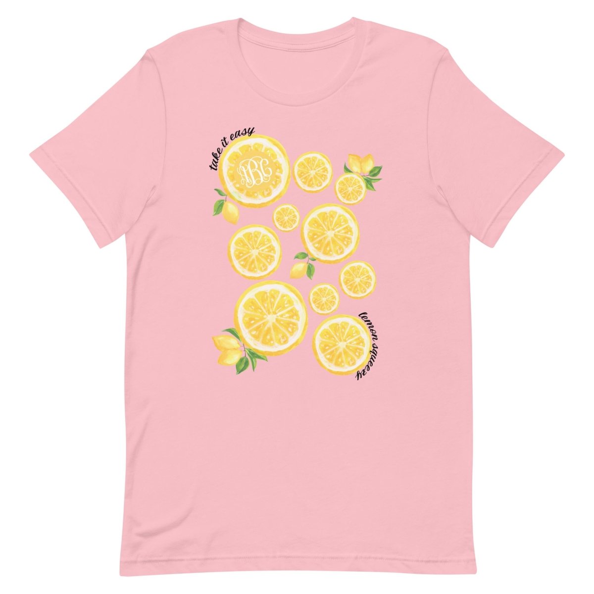 Monogrammed 'Take It Easy Lemon Squeezy' Premium T-Shirt - United Monograms