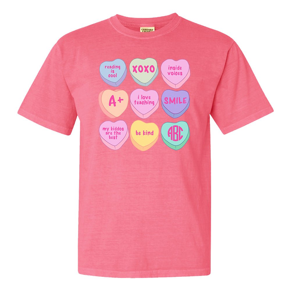 Monogrammed 'Teacher Candy Hearts' T-Shirt - United Monograms