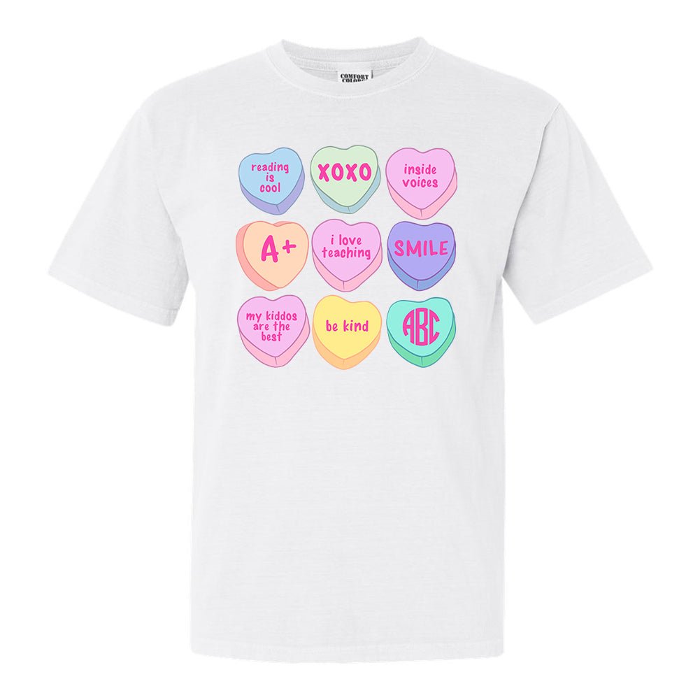 Monogrammed 'Teacher Candy Hearts' T-Shirt - United Monograms