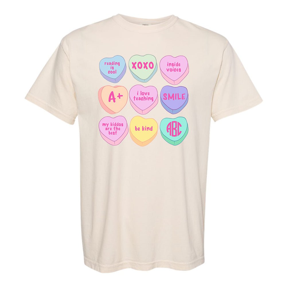 Monogrammed 'Teacher Candy Hearts' T-Shirt - United Monograms