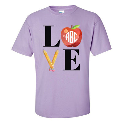 Monogrammed 'Teacher Love' Basic T-Shirt - United Monograms