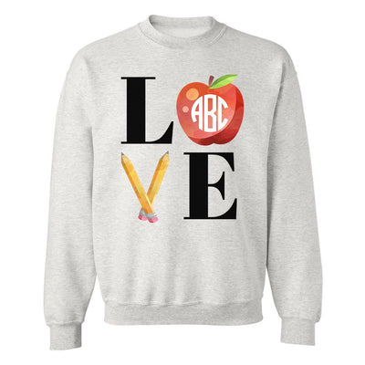 Monogrammed 'Teacher Love' Crewneck Sweatshirt - United Monograms