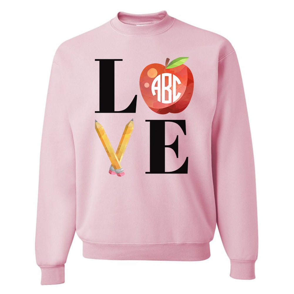 Monogrammed 'Teacher Love' Crewneck Sweatshirt - United Monograms