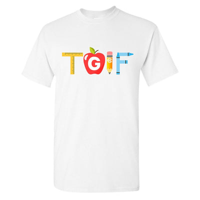 Monogrammed 'Teacher TGIF' Basic T-Shirt - United Monograms