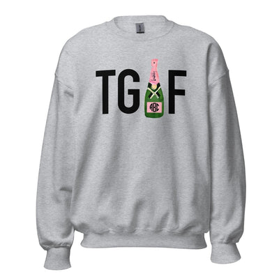 Monogrammed 'TGIF' Crewneck Sweatshirt - United Monograms