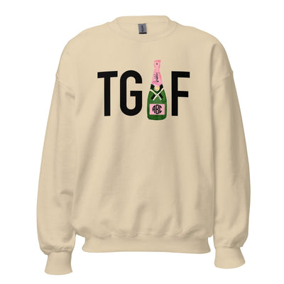 Monogrammed 'TGIF' Crewneck Sweatshirt - United Monograms