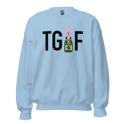 Monogrammed 'TGIF' Crewneck Sweatshirt - United Monograms